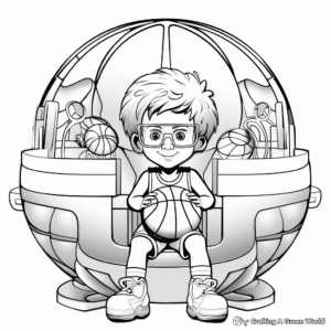 3D Basketball Design Coloring Pages 2