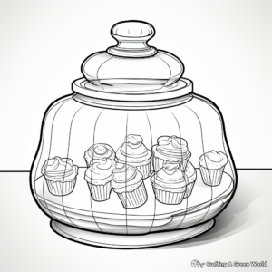 3D Candy Jar Coloring Pages for Advanced Artists 1