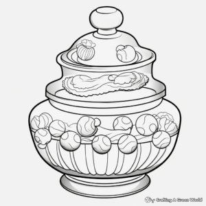 3D Candy Jar Coloring Pages for Advanced Artists 4