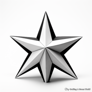 3D Geometric Star Designs Coloring Pages 1