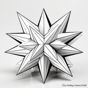 3D Geometric Star Designs Coloring Pages 2