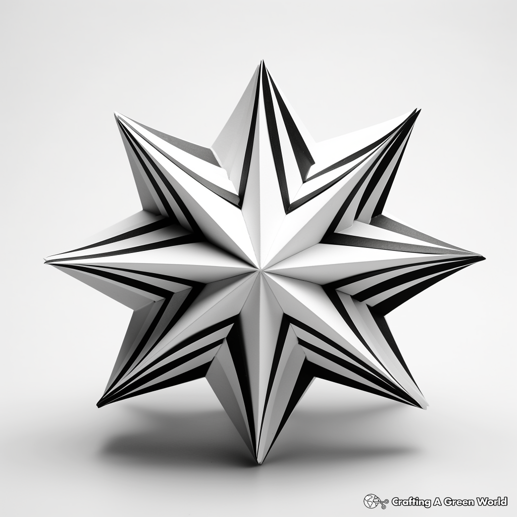 3D Geometric Star Designs Coloring Pages 3