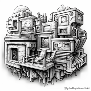 3D Graffiti Coloring Pages: An Optical Illusion 1