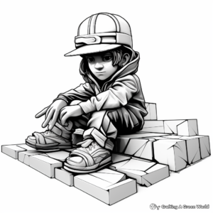 3D Graffiti Coloring Pages: An Optical Illusion 3