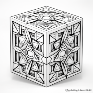 3D Kaleidoscope Patterns Coloring Pages 1