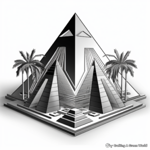 3D Pyramid Scheme: Egyptian Infused Coloring Pages 1