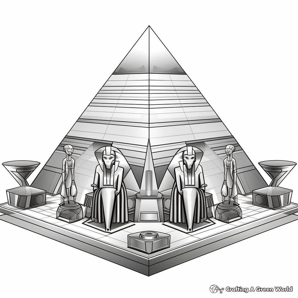 3D Pyramid Scheme: Egyptian Infused Coloring Pages 3