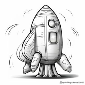 3D Rocket Coloring Pages for Advanced Artists 1