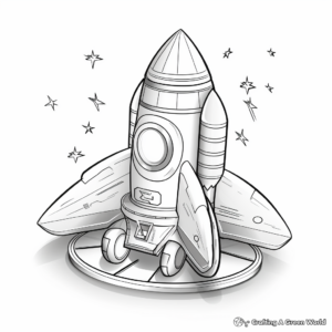 3D Rocket Coloring Pages for Advanced Artists 3
