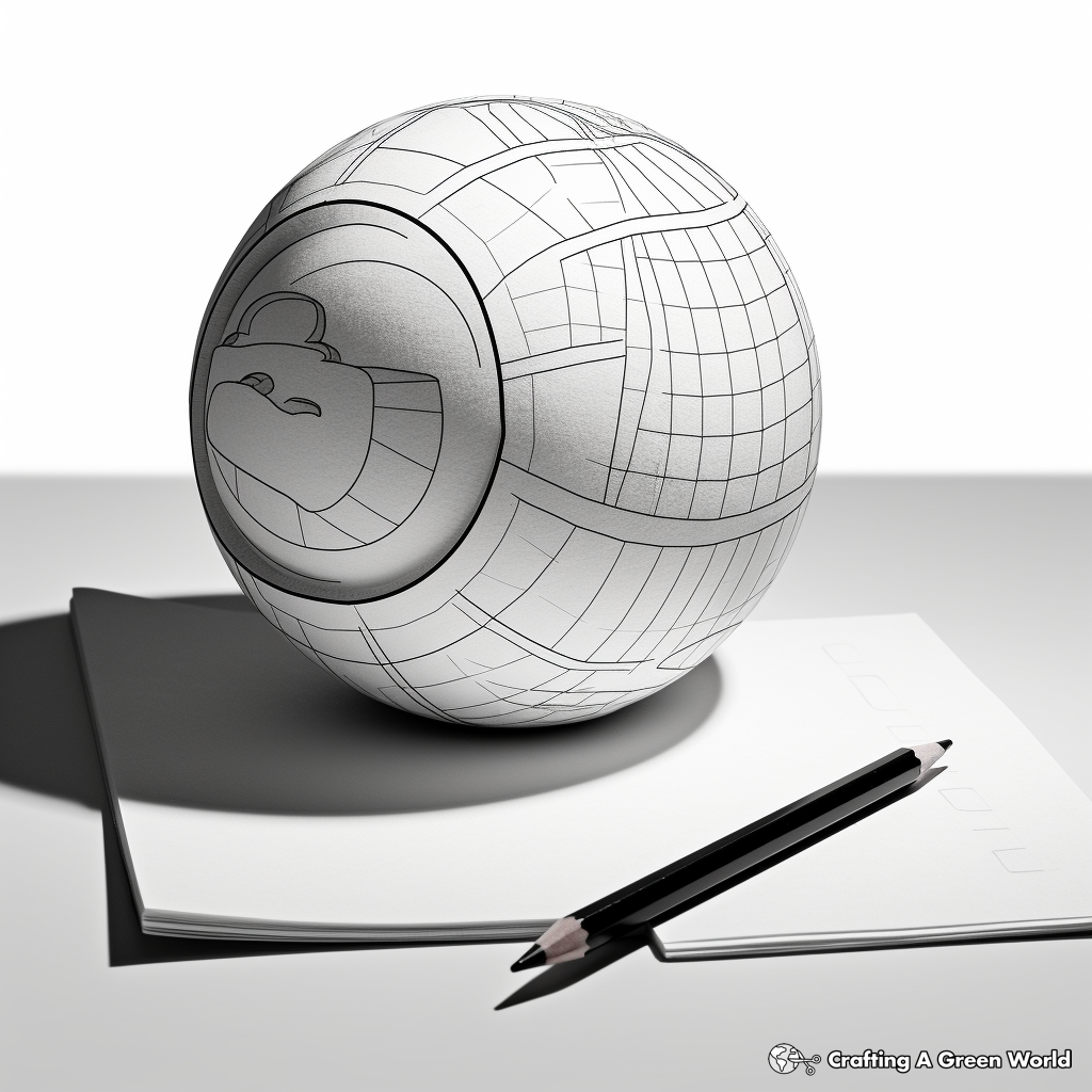 3D Sphere with Light and Shadow Coloring Pages 3