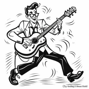 50's Rockabilly Music Coloring Pages 2