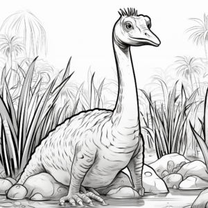 A Day in the Life of a Corythosaurus Coloring Pages 2