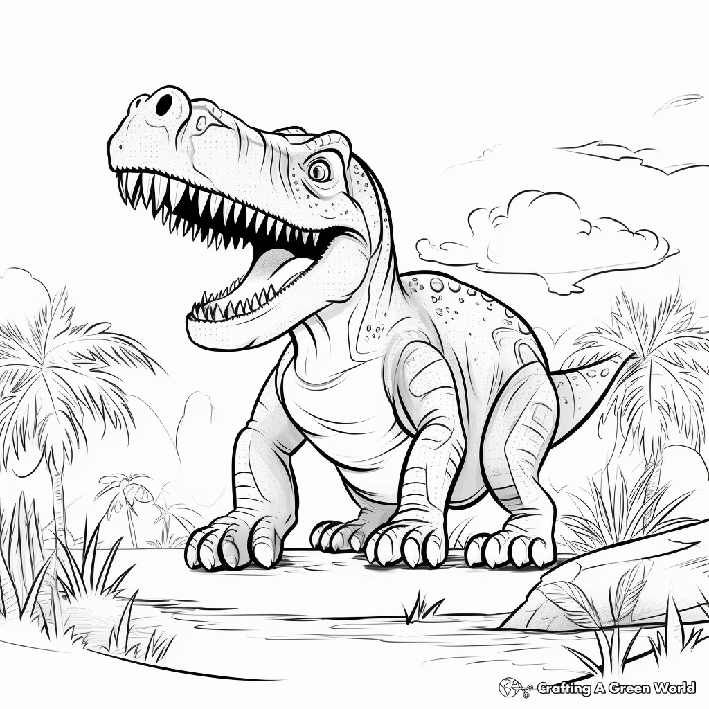 A Day in the Life of a Giganotosaurus Coloring Pages 3