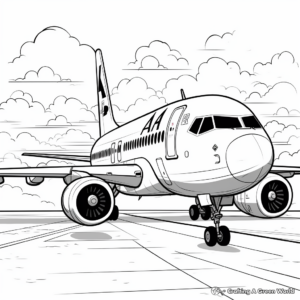 A' for Airplane: Sky-scene Coloring Pages 3