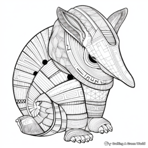 A' is for Armadillo: Detailed Coloring Pages 3