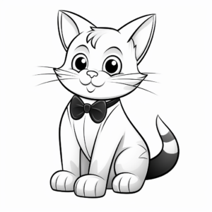 A Series of Tuxedo Cat Kitty Coloring Pages 3