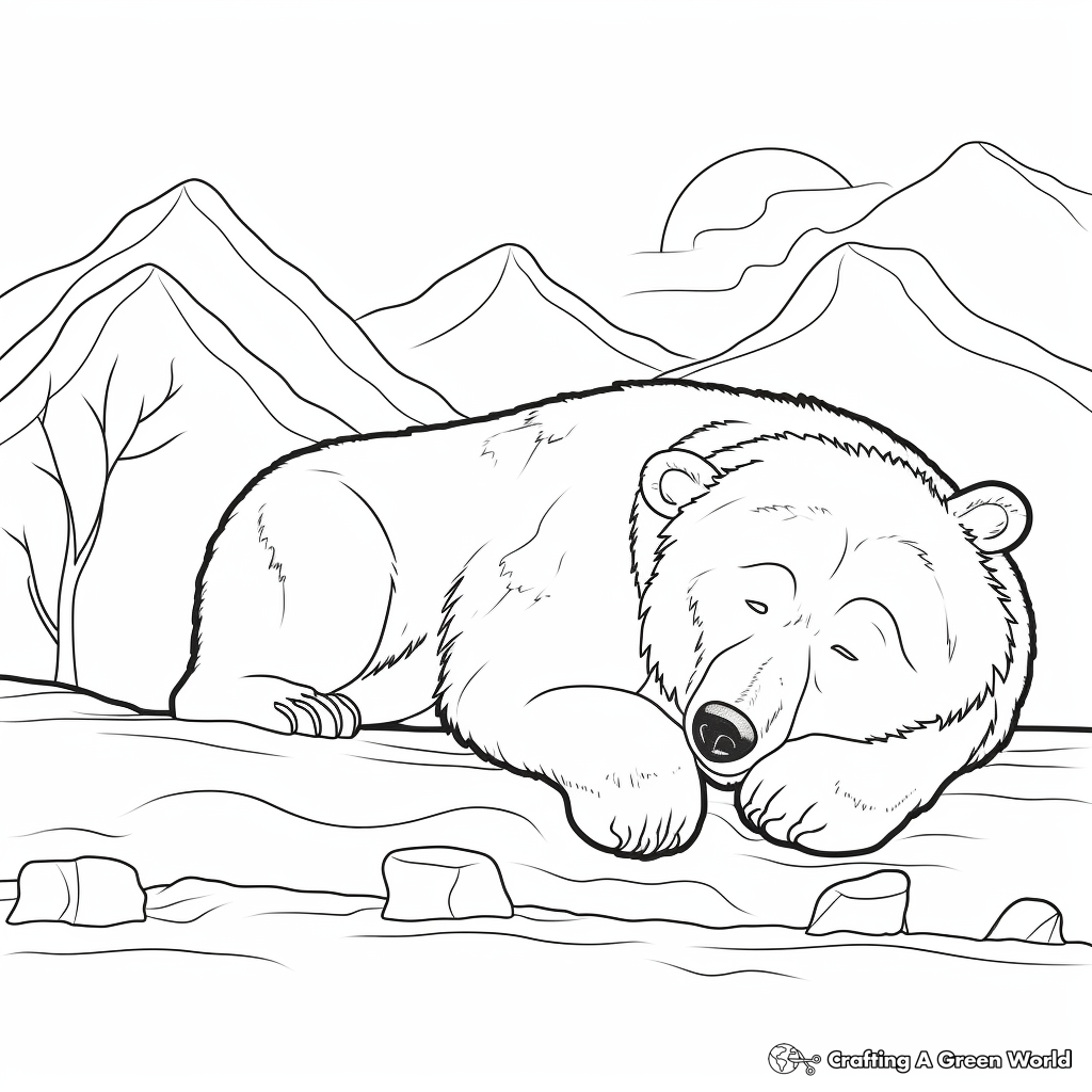 A Sleeping Sun Bear Coloring Pages 1