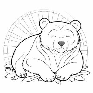 A Sleeping Sun Bear Coloring Pages 2
