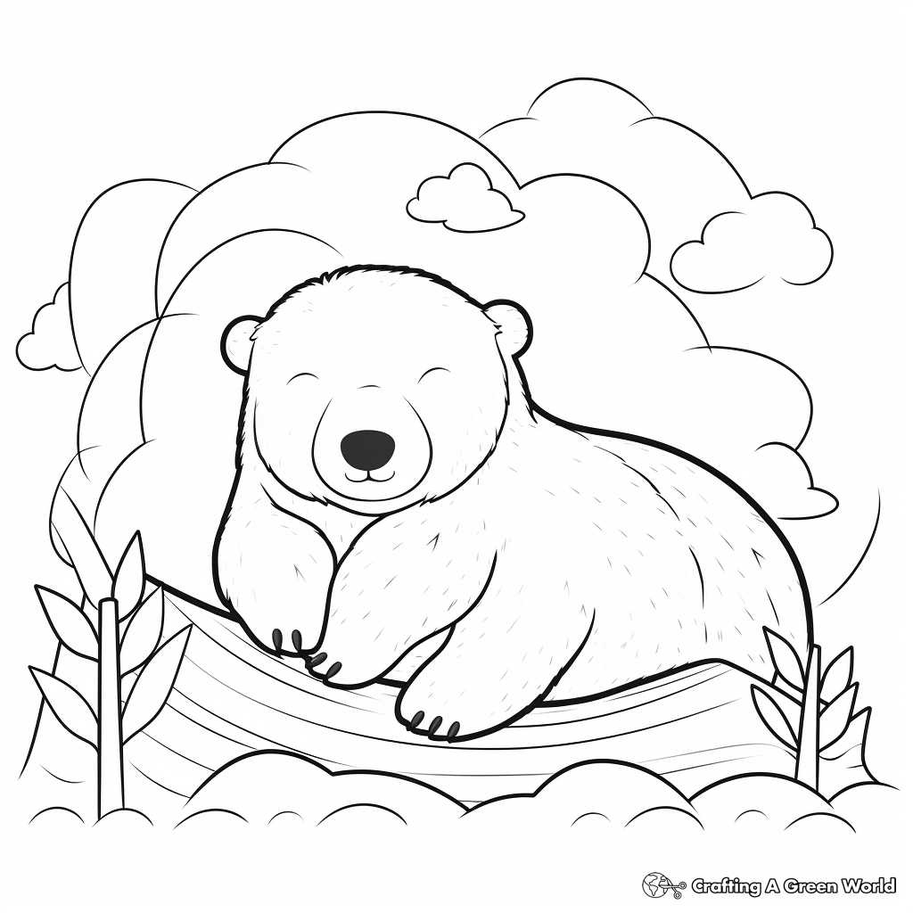 A Sleeping Sun Bear Coloring Pages 3
