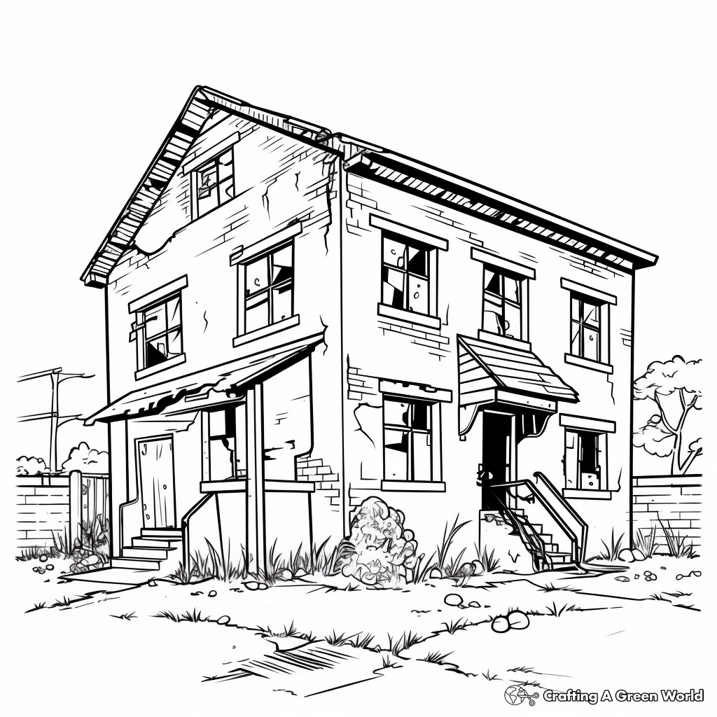 Abandoned Building Coloring Pages 3
