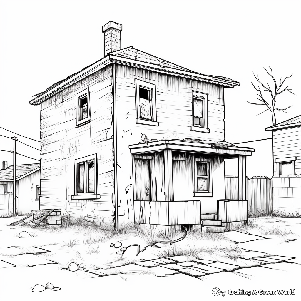 Abandoned Building Coloring Pages 4