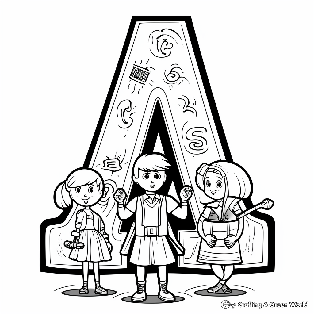 ABC and Vowels: Combined Learning Coloring Pages 2