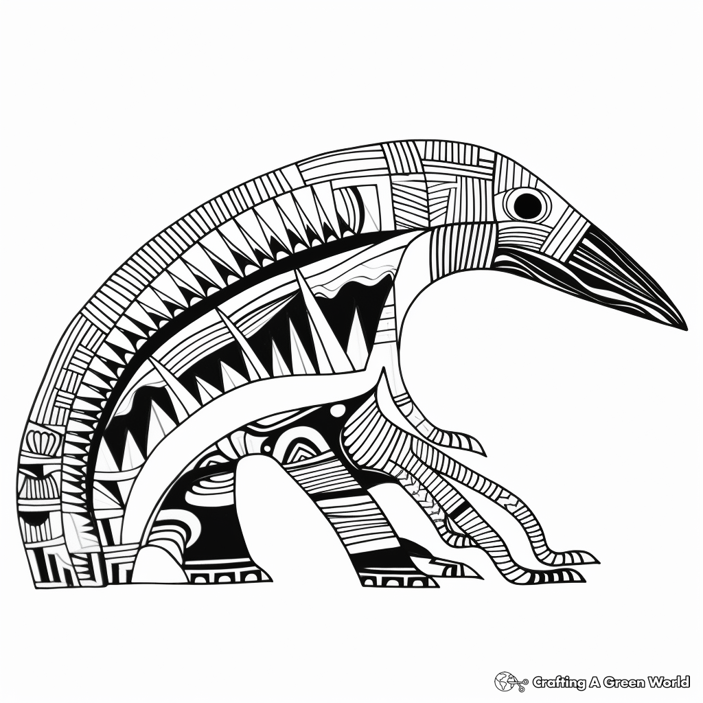Abstract Anteater Art Coloring Pages 1