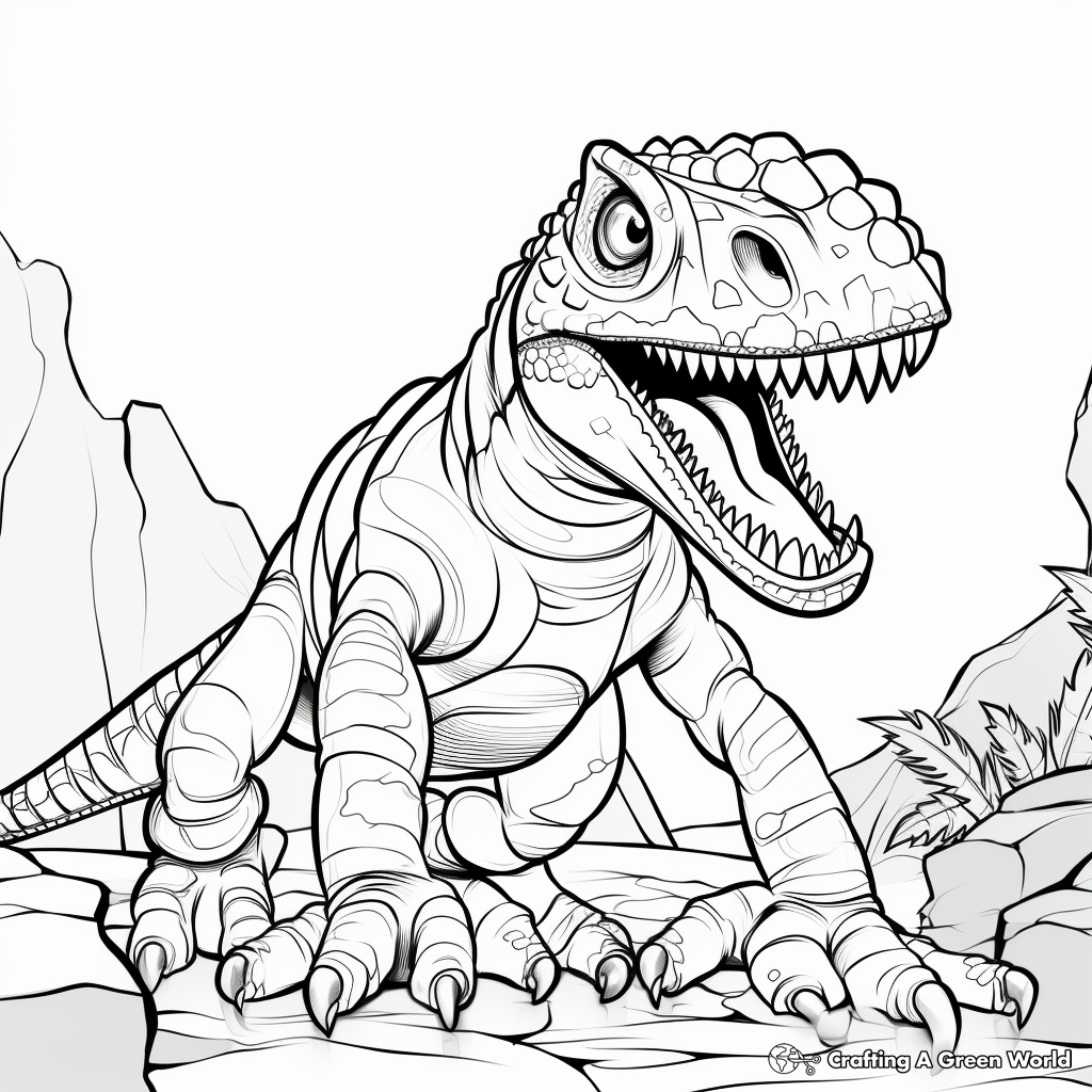 Abstract Art Ceratosaurus Coloring Pages 1