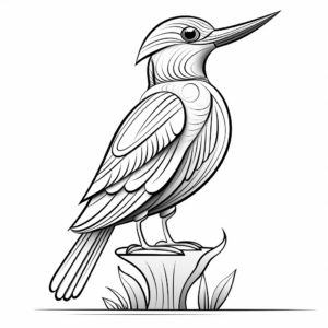 Abstract Art Kingfisher Coloring Pages 3