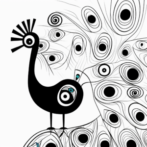 Abstract Art Peacock Coloring Pages for Adults 3