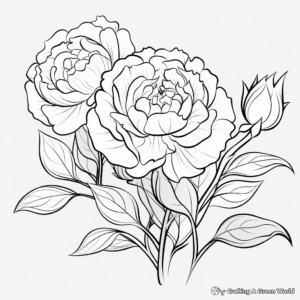 Abstract Art Peony Coloring Pages 1