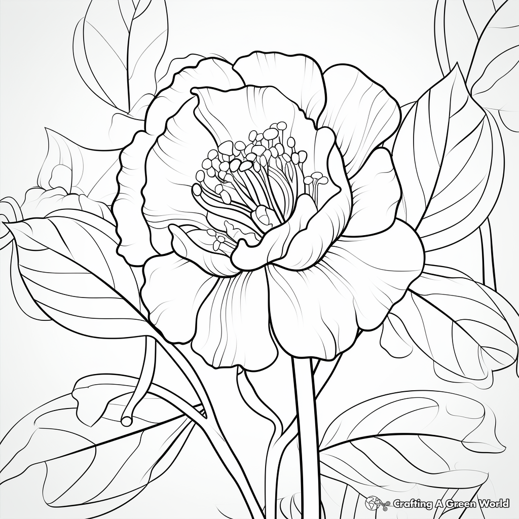 Abstract Art Peony Coloring Pages 3