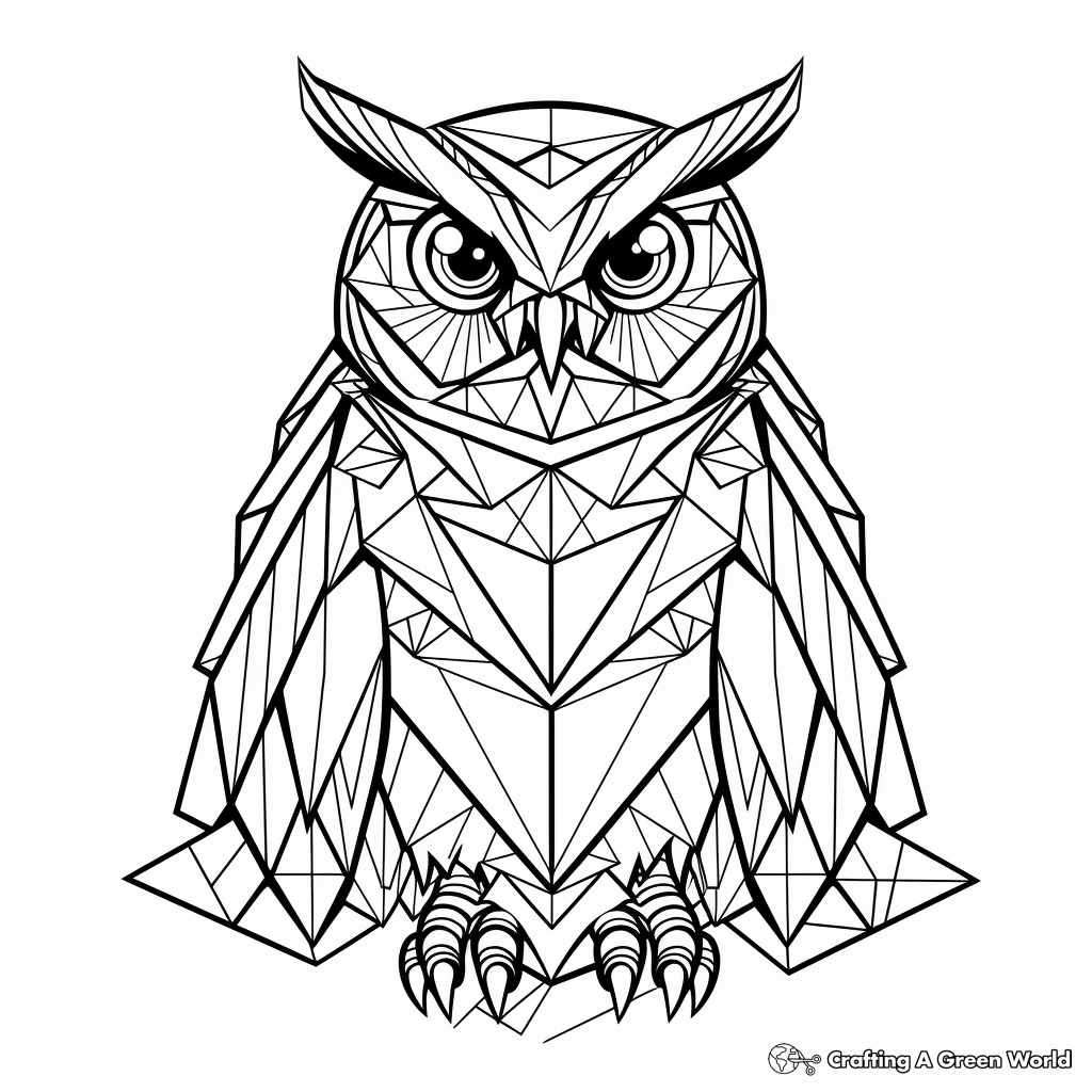 Abstract Art Snowy Owl Coloring Pages 1