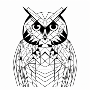 Abstract Art Snowy Owl Coloring Pages 2