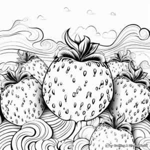 Abstract Art Strawberry Coloring Pages 2