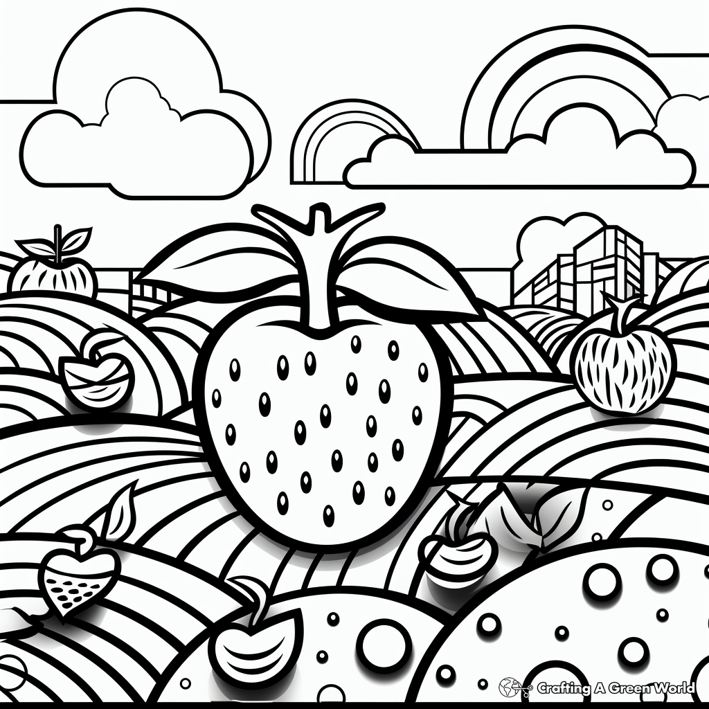 Abstract Art Strawberry Coloring Pages 3