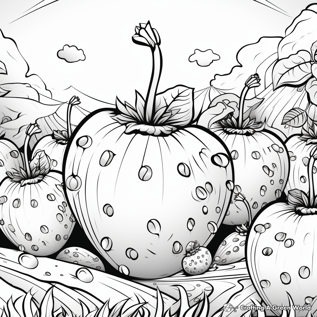 Abstract Art Strawberry Coloring Pages 4