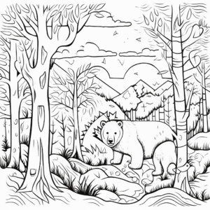 Abstract Artistic Bear Hunt Coloring Pages 4