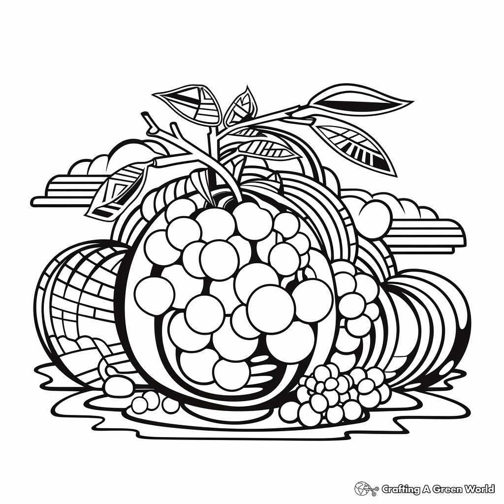 Abstract Artistic Blackberry Coloring Sheets 1