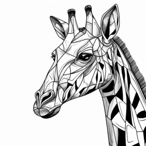 Abstract Artistic Giraffe Coloring Pages for Adult 2