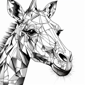 Abstract Artistic Giraffe Coloring Pages for Adult 3