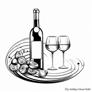 Abstract Artistic Wine Bottle & Glass Coloring Pages 4