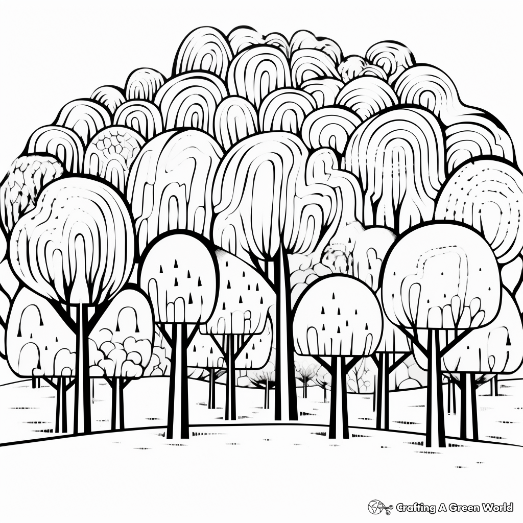 Abstract Autumn Trees Adult Coloring Pages 4