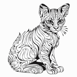 Abstract Bengal Cat Designs for Coloring Pages 1