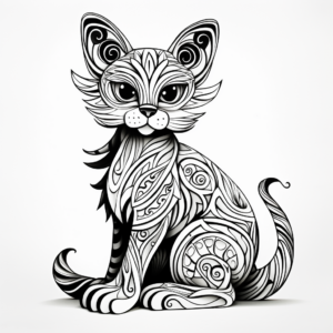 Abstract Bengal Cat Designs for Coloring Pages 2