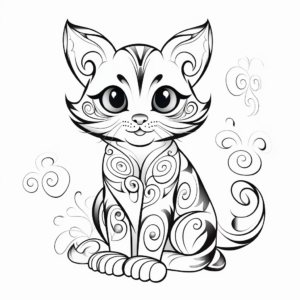 Abstract Bengal Cat Designs for Coloring Pages 3