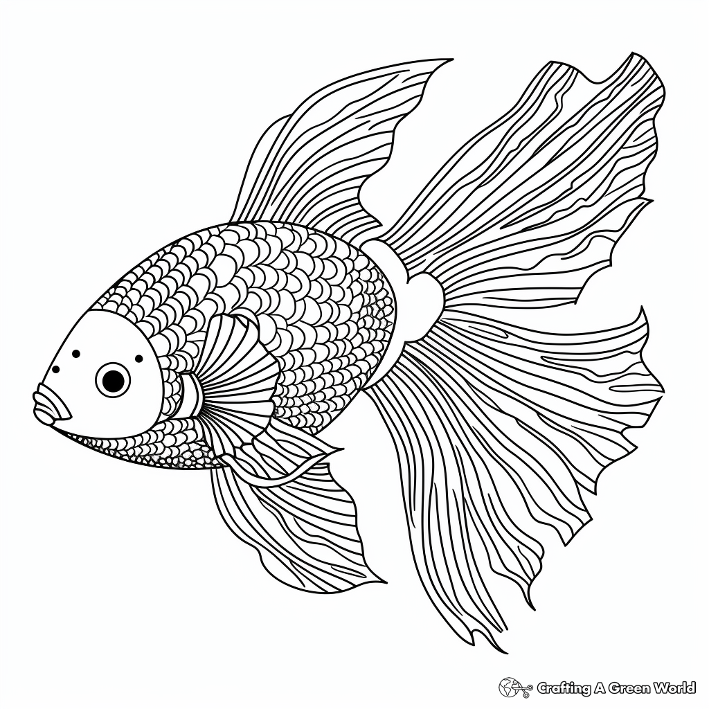 Abstract Betta Fish Pattern for Coloring 1