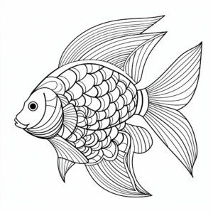 Abstract Betta Fish Pattern for Coloring 2