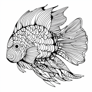 Abstract Betta Fish Pattern for Coloring 3