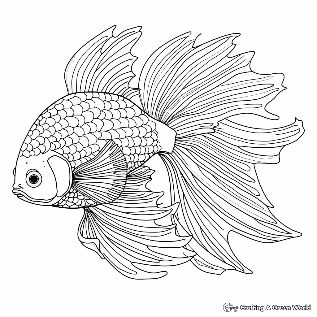 Abstract Betta Fish Pattern for Coloring 4